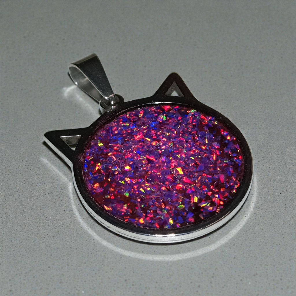 P-1 Opal Pendant (Cosmic Purple & Violet Fire)