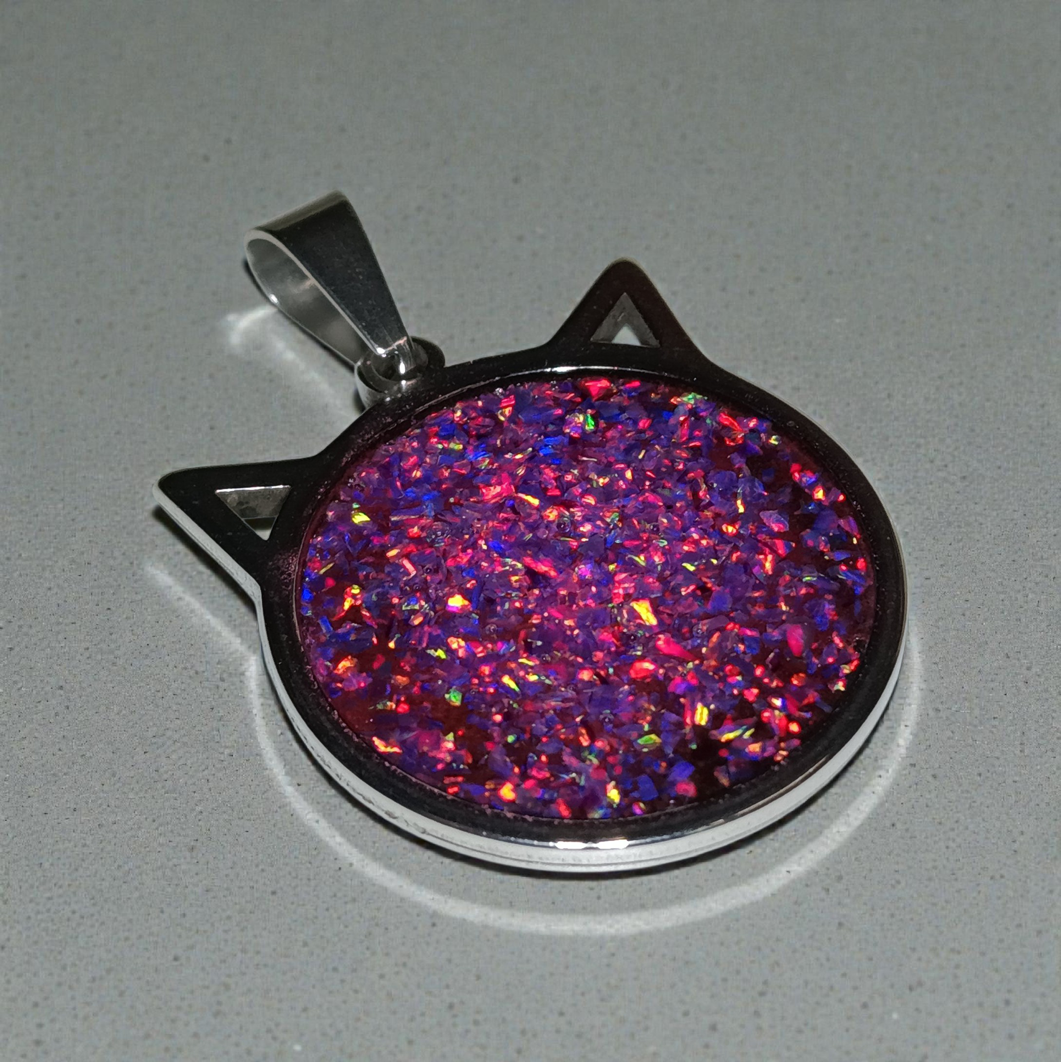 P-1 Opal Pendant (Cosmic Purple & Violet Fire)