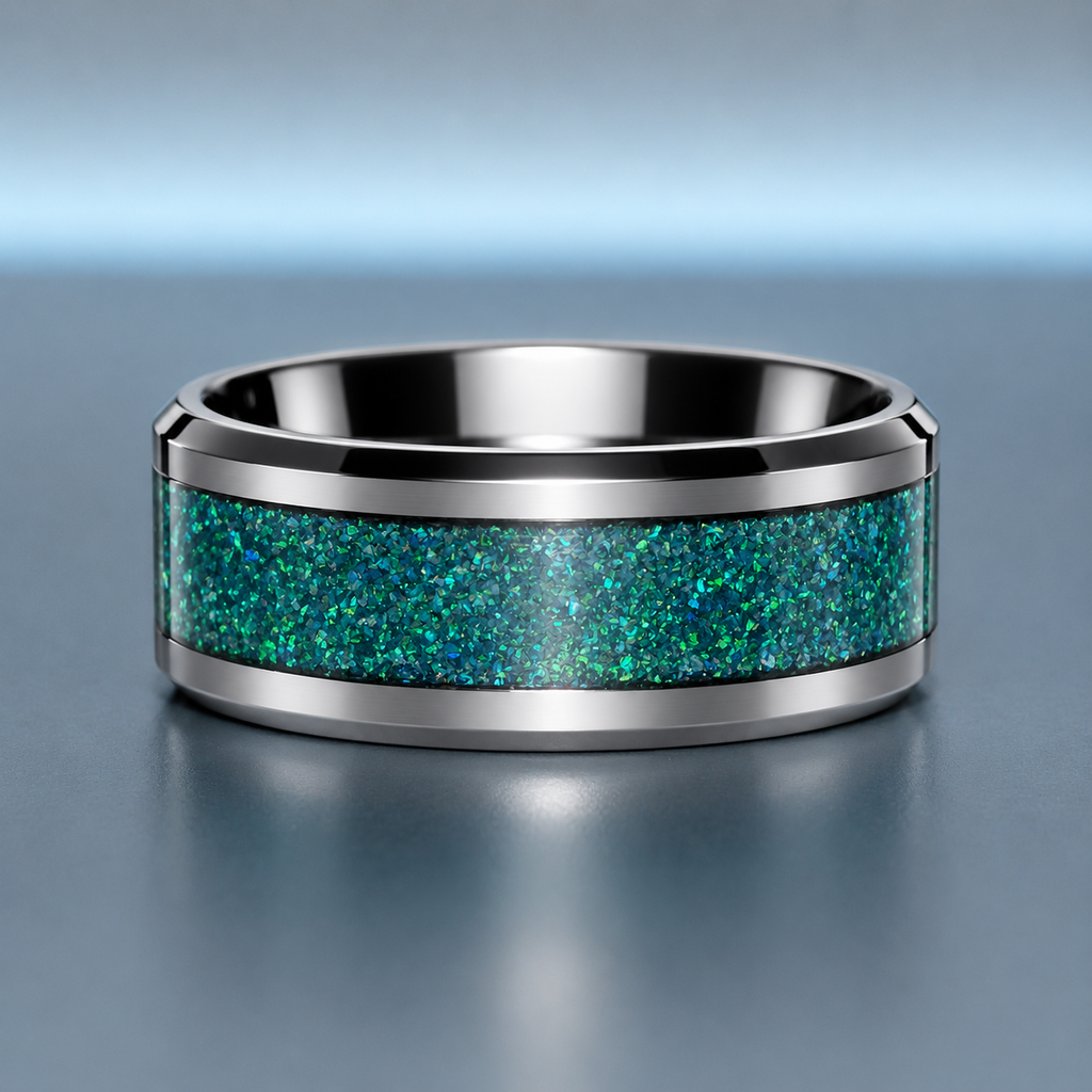 Selbstgemachter synthetischer Opal Edelstahl Grüner See